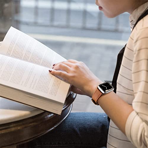 Swees Leather Band Compatible For Iwatch 38Mm 40Mm, Genuine Leather Replacement Strap Rose Gold Buckle Compatible Iwatch Series 6 5 4 3 2 1 Sports & Edition Women And Men, Classic Brown #TOP7