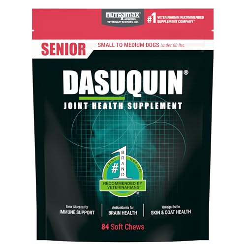 Nutramax Dasuquin Joint Health Supplement for Small to Medium Senior Dogs for Immune Support Skin & Coat Health and Brain Health 84 Soft Chews