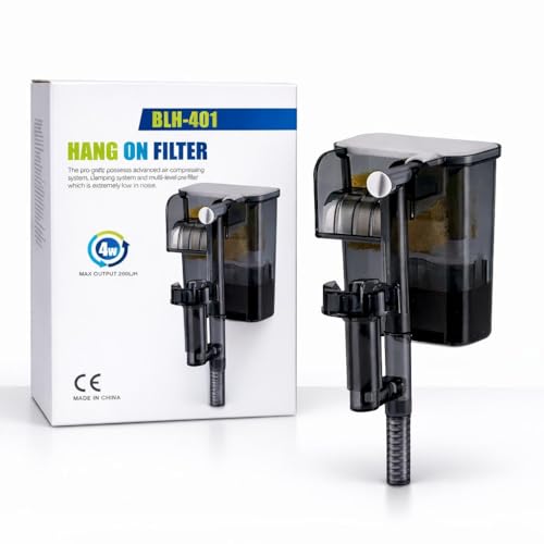 Image of Rizopets BLH-401 Hang on Filter, Aquarium Filter, 4W, 250L /H Max Output, Advanced Air Compressing System