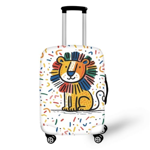 Housse de valise XL lion jaune pour repérer son bagage à l'aéroport