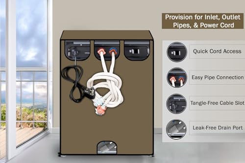Image of Stylista Washing Machine Cover Compatible for IFB 6.5 Kg Fully-Automatic Front Loading Elena ZX Beige Solid