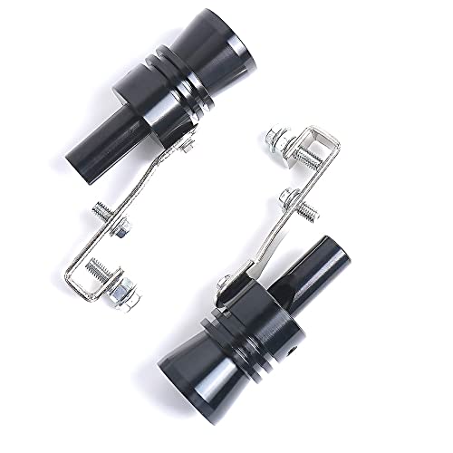 Autoptim 2Pcs Universal Aluminum Turbo Sound Whistle Exhaust Muffler Pipe Bov Blow-Off Valve Simulator (Xl-Black) #TOP7