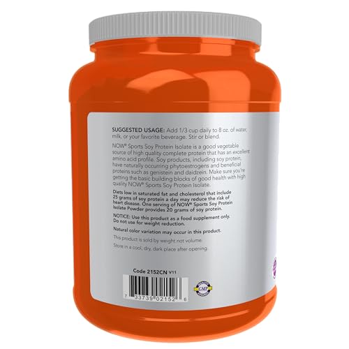 NOW Foods Sports Nutrition, Soy Protein Isolate 20 g, 0 Carbs, Unflavored Powder, 2-Pound - Image 4