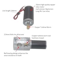 Fafeicy 12V 10 U/min Schneckengetriebemotor mit Metallgetriebe und Kugellagern, 8mm Welle, hohe Torsionsgeschwindigkeit, langlebig und zuverlässig, 31 mm Kupferrohrmotor – Ansicht 4