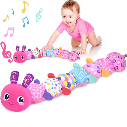 Image of KMUYSL Baby Toys 0-6 6-12 Months, Sensory Music Animal Stuffed Toy for 0 1 2 3 4 5 6+ Months, Plush Toy with Crinkle and Rattles for Infant Newborn, Tummy Time Toys Gifts for 0-3-6-12 Month