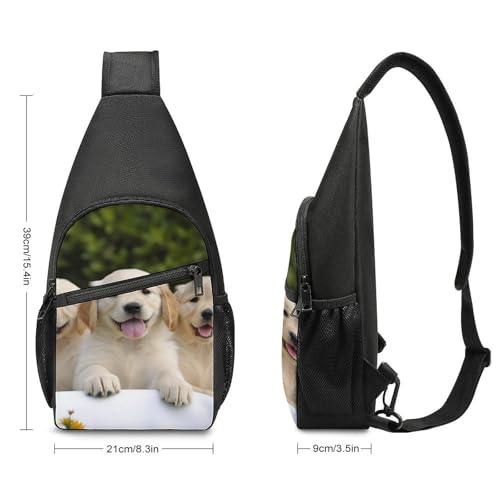 Morrales tipo Sling con Golden Retriever para viaje y trekking miniatura 2