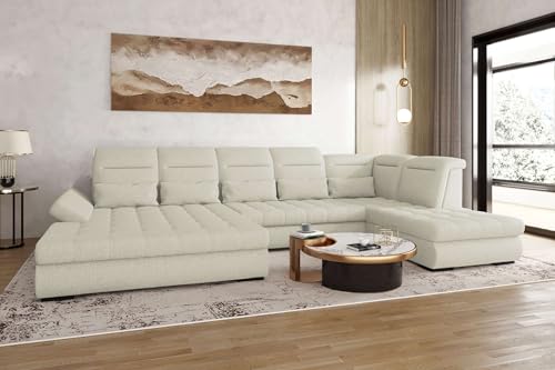 99rooms Toscana Wohnlandschaft Polsterecke Couchgarnitur Strukturstoff Neve Hellgrau Ottomane Links mit Schlaffunktion 99rooms Toscana Wohnlandschaft Polsterecke Couchgarnitur Strukturstoff Neve Hellgrau Ottomane Links mit Schlaffunktion