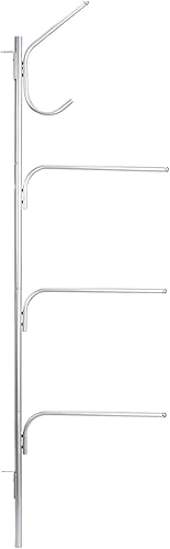 Miniatura 4 de Household Essentials Hinge-It Clutterbuster Steel Valet - Toallero familiar, color plateado