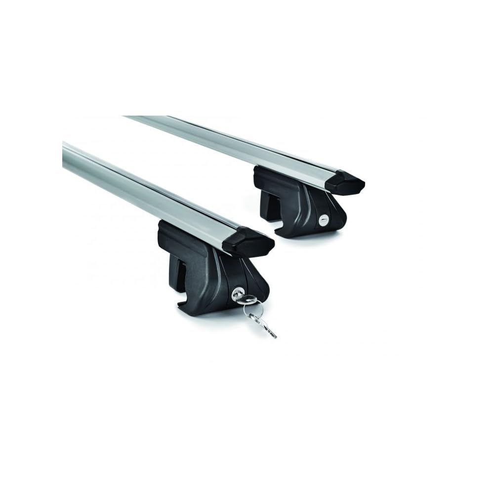 Barre portapacchi portatutto universali 135cm per auto con rails integrati aperti con serratura antifurto