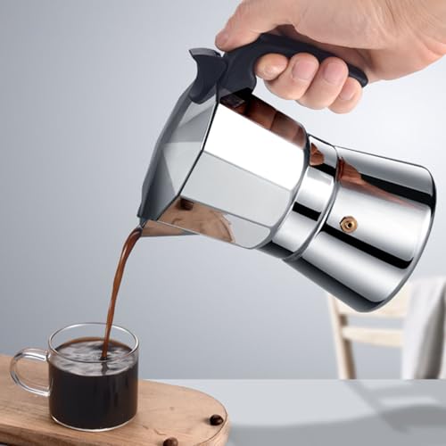 Cafetera de Estufa Octogonal de Acero Inoxidable 6 tazas miniatura 6