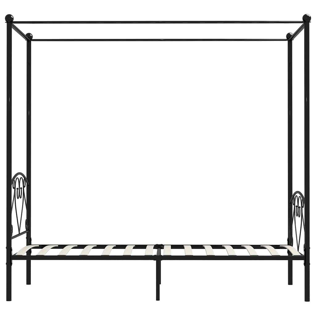 vidaXL Estructura Cama con Dosel sin colchón Metal Negro 120x200 cm