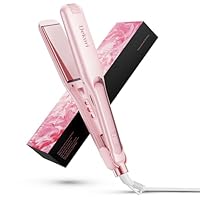 Dekuri Hair Straighteners, 42mm Wide Plate Flat Iron, Frictionless Water-Based Ceramic Straightener for Silky Smooth Hair, Professional Hair Straighteners for Women, 120C-230C-Pink