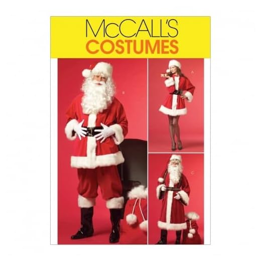 McCall's Patron de couture pour homme et femme 5550 Costume de Père Noël et sac