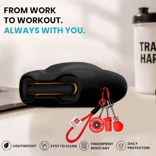Image of Soft Silicone Case Cover for GoBoult Audio UFO | GoBoult Astra | GoBoult Mustang Torq with Gym Boxing Keychain (Red)