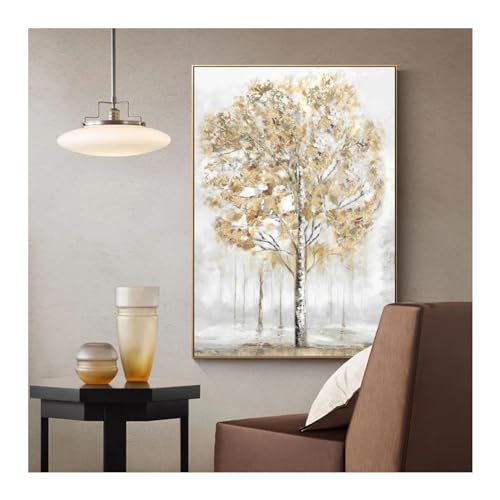 Tableau d'art pour salon moderne et décoration chic avec arbre doré