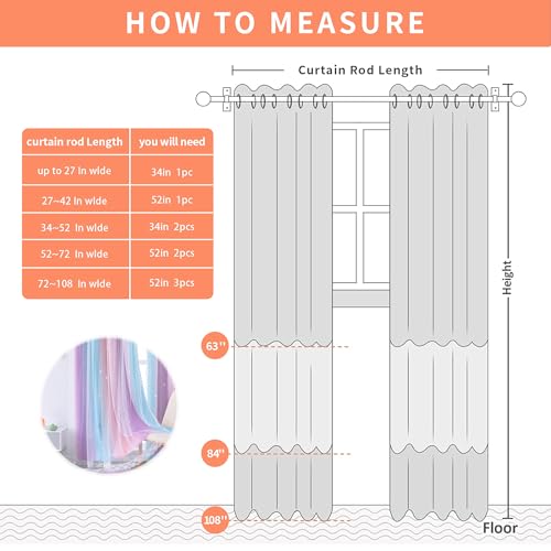 Image of XiDi Curtains for Bedroom Decor, Kids Room Curtains for Girls Rainbow Colour, Pink Purple /52 /100
