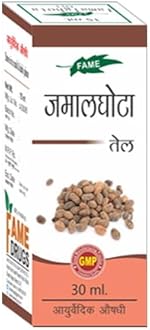 Fame Drugs Jamalghota Oil 100% Ayurvedic | Keeps Stomach Healthy |Helps In Abdominal Cramps - 30 Ml (Pack Of 2)