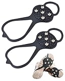 MOPZIJA 1 Paio Ramponcini da Neve e Ghiaccio Antiscivolo, Neve Ghiaccio, 5 Denti Ramponi per Scarponi e Scarpe, per Trekking Alpionismo Esursioni Pesca, Uomo Donna e Bambino