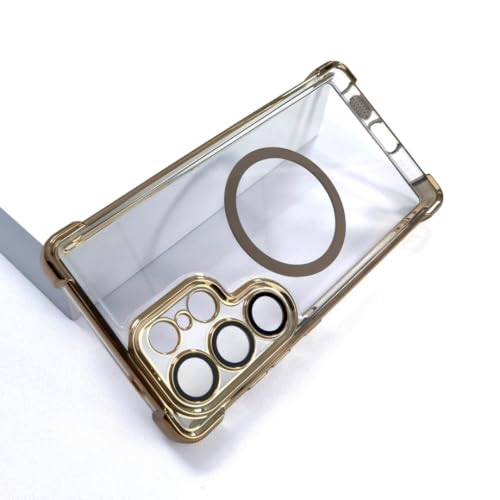 Coque Samsung S24 Ultra rigide transparente et antichoc couleur or
