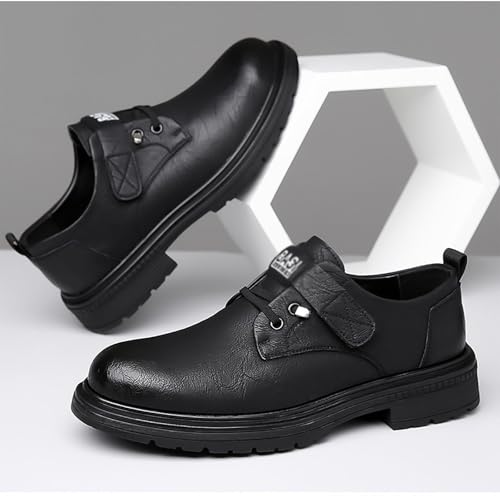 Men's Autumn/Winter Vintage Comfortable Cowhide Leather Breathable Interior, Anti-Slip Rubber Sole - Ideal For Outdoor & Business Casual Settings4