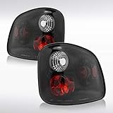 Autozensation Compatible with Ford F150 Flareside 1997-2000, Black Housing Clear Lens Tail Lights,...