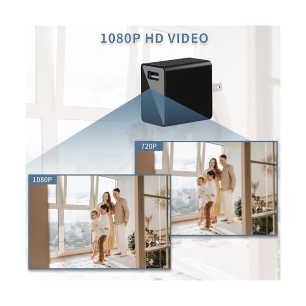 ARMTUBOB Hidden Camera, Hidden Spy Camera Charger with Remote View, FHD 1080P Mini Wireless USB Charger Camera, 140 Degree Wide Angle Nanny Cam for Home and Office Surveillance - Image 4