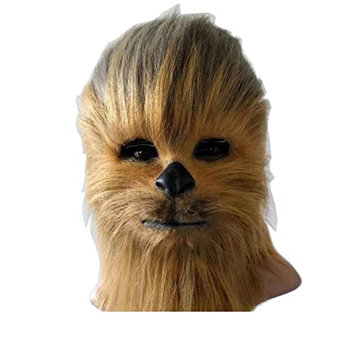 eLymwoo Chew bakka Mask Ape Cosplay Helmet Full Head Latex Flexible Halloween Costume Prop Fancy Ball Soft Headgear (One mask only)
