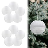 【JUEGO DECORATIVO COMPLETO】Este paquete incluye 10 faroles de papel blanco de diferentes tamaños. El juego contiene específicamente diez faroles blancos colgantes de 20 cm, lo que proporciona un aspecto coherente a tus proyectos de decoración