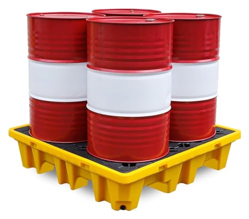 Platforma do przechowywania wycieków z odpływem, modułowa taca zapobiegająca wyciekom do wiader z farbą, 13,2 x 13,2 x 2,2 cala, wytrzymała paleta zapobiegająca wyciekom do jednego magazynu