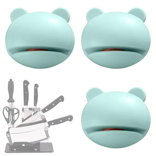Image of 3PCS Compact Knife Sharpener for Kitchen Use, Small Sharpening Tool with Non Slip Base for Household Cooking and Food Preparation(Green,A,F)
