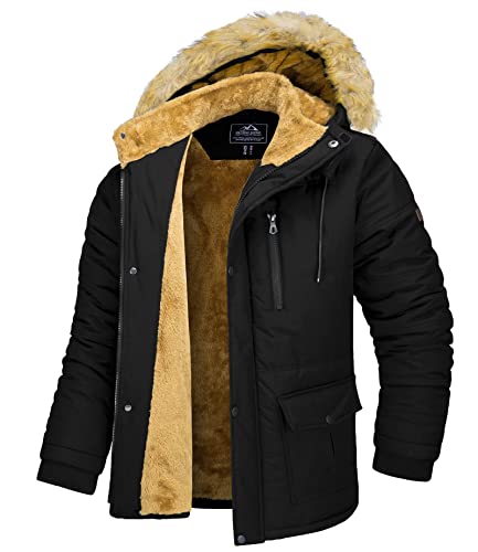MAGCOMSEN Puffer Jackt Men Hoodie Winter Jackets for Men Warm Parka Jacket Men Down Jacket Men Winter Coats for Men Fleece Lined Warm Jacket for Men