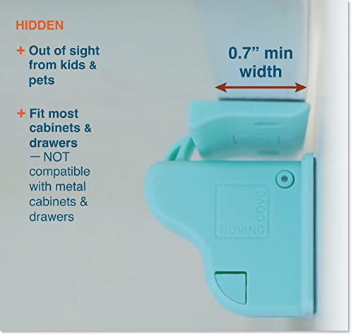 image for Cabinet Locks for Babies Magnetic (20 Locks 3 Ring Keys) - RovingCove 