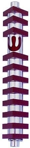 Agayof Medium Shin Mezuzah with 3-D Stripes 1.2" x 6" / 2.5 x 15 cm - Pink