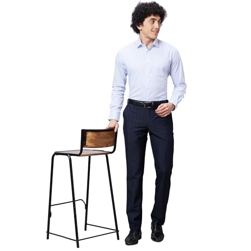 Image of Park Avenue Smart Fit Polyester Blend Checks Pattern Flat Front Formal Trouser