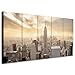 Produktbild B&D XXL - Wandbilder XXL New York 200x80cm 5 tlg - Wand Deko Leinwand Bilder Groß Wanddeko Wohnzimmer Schlafzimmer Kunstdrucke - Skyline NYC Stadt City Manhattan d-B-0081-b-n