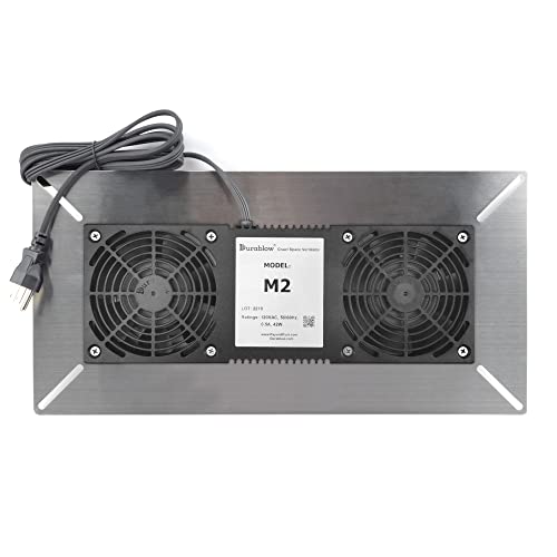 Durablow 220 CFM Air-Out Stainless Steel Crawl Space Vent Fan Dual Fans Foundation Vent Radon Mitigation for Crawl Space Basement with Freeze Protection Thermostat (Stainless steel M2)