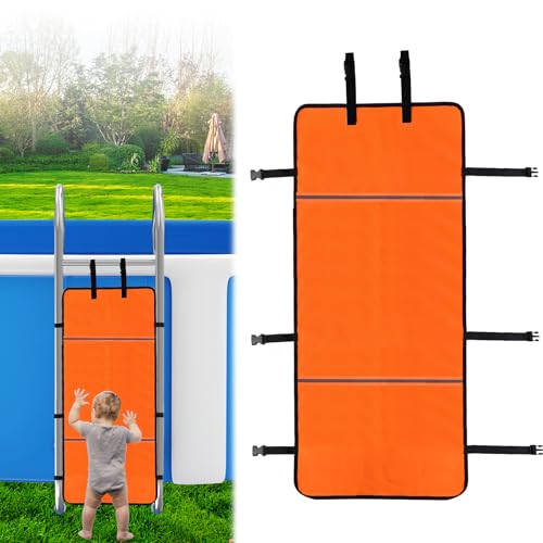 Pool Ladder Safety Guard,19.7 X 49.2in Pool Ladder Guard Safety Net Child Safety Pool Ladder Above Ground Bunk Bed Ladder Safety Cover for Prevent Kids from Climbing,Falling(No PP Board Included)