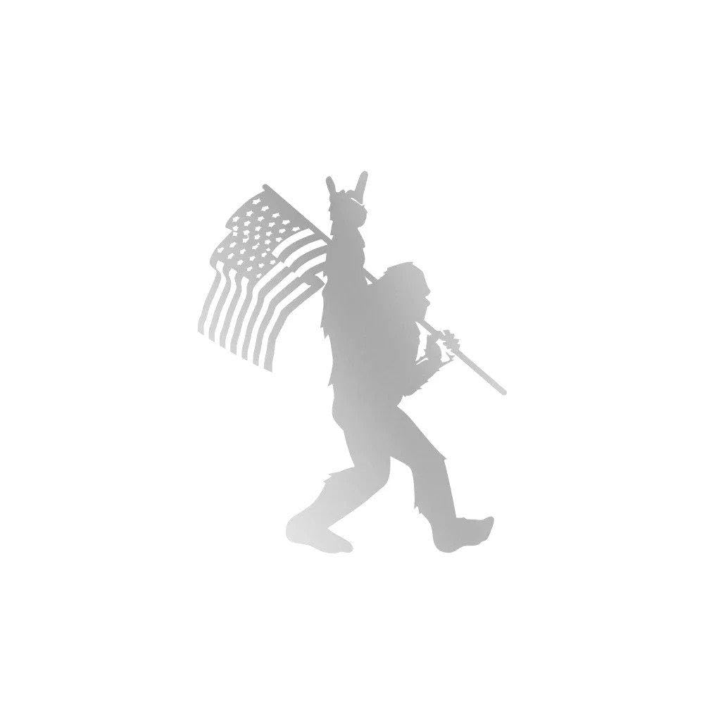 Car Sticker Flag Yeti Decor Decal for Truck SUV Pickup Door Tailgate Vehicle Body Decoration(Matt Silver,20x16cm)