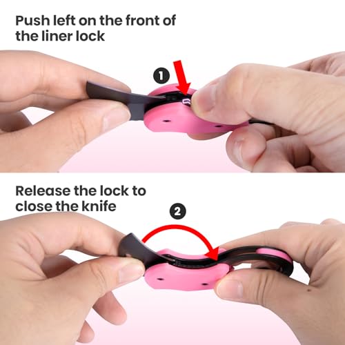 image for FUNBRO Pink Keychain Knife Gifts for Mom Mothers day, Cute Box Cutter 
