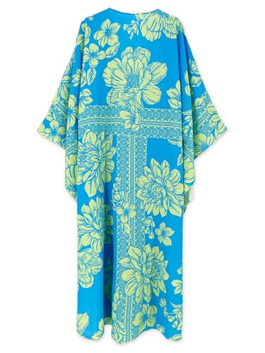 Image of Moss Rose Kaftan Dresses for Women V Neck Summer Swimsuit Cover up Caftan Maxi Beach Dresses