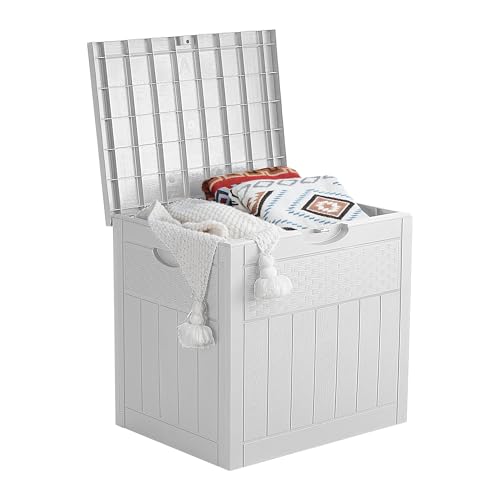 EHHLY 33 Gallonen Deckbox, kleine Outdoor-Aufbewahrungsbox wasserdicht, abschließbar, sicherer...
