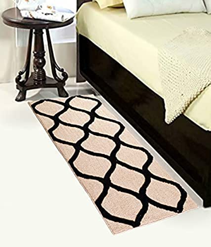 Image of Anti Skid Bedside Runner Carpet | Mat for Bedroom, Living Room, Floor and Home Decor (Cream, 2x4)