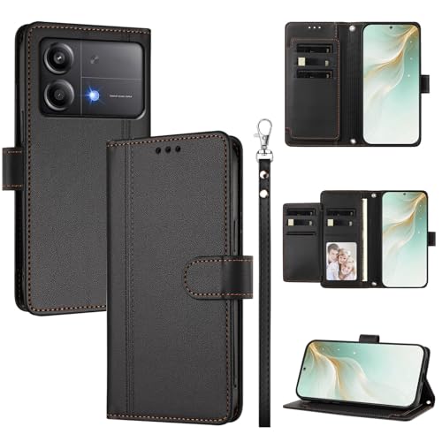 �X�}�z�P�[�X �Ή��@�� for Xiaomi Poco X6 Neo 5G,�Ή��@�� for Redmi Note 13R Pro 5G �X�}�z�P�[�X�y�E�H���b�g�f�U�C�� �f���A���J�[�h�X���b�g �L���b�V�� �t���b�v���X�^���h �����h�~�zBlack