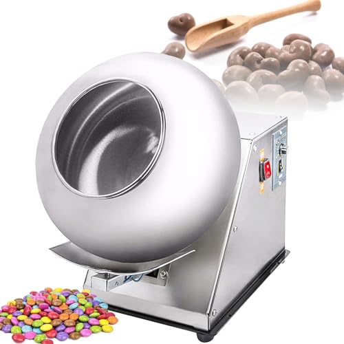 RSPPPJQ Máquina for recubrir Chocolate (2-5 kg/h), recubridora de Bolas de azúcar, Secadora con Calentamiento y Secado 2 en 1, 9 velocidades Ajustables, for la Industria alimentaria.