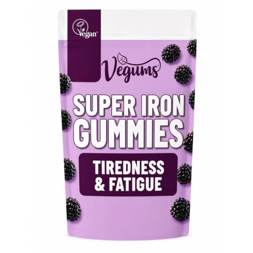 Vegums Super Iron Gummies Vegan BlackBerry Flavour 30 Gummies