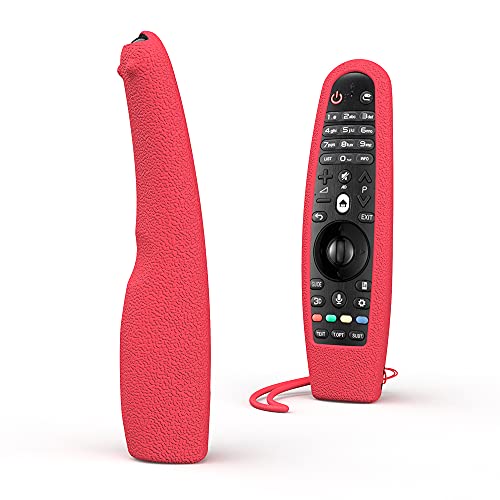 Funda Mando Silicona Compatible con Mando LG AN-MR20GA AN-MR19BA AN-MR18BA AN-MR600 AN-MR650 Mando LG Smart TV Magic Control Remote Antideslizante Anticaída Rojo