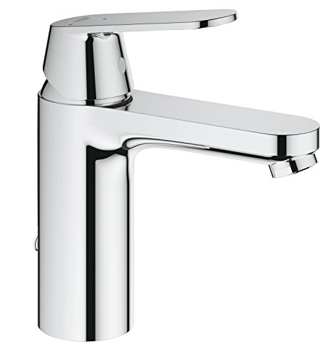 GROHE Eurosmart Cosmopolitan - Einhand- Waschtischarmatur (wassersparend, Energie- Spar -Funktion, Mittelstellung kalt, versenkbare Kette, M-Size), chrom, 2339700E