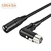 CableCreation XLR Microphone Cable, Right Angle 15 FT XLR Female to Male Balanced 3 PIN Mic Cables, Black