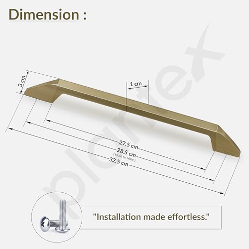 Image of Plantex Cabinet Handle /Kitchen Cabinet Door Handle /Wardrobe /288 mm Cupboard Handle /Door Pull-Push Handle for Home /Office - Pack of 2 (Brass Antique)