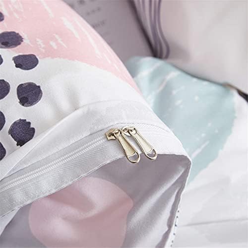 Flower Dots Bedding Set with 2 Pillowcases Dandelion floral Duvet Cover with Zipper Closure Soft Microfiber Duvet Cover Set Double Size 200 x 200 cm